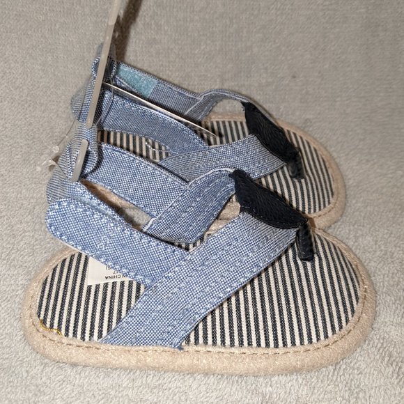 New Baby Denim Thong Flip Flops Sandals Size 3 - Picture 7 of 11